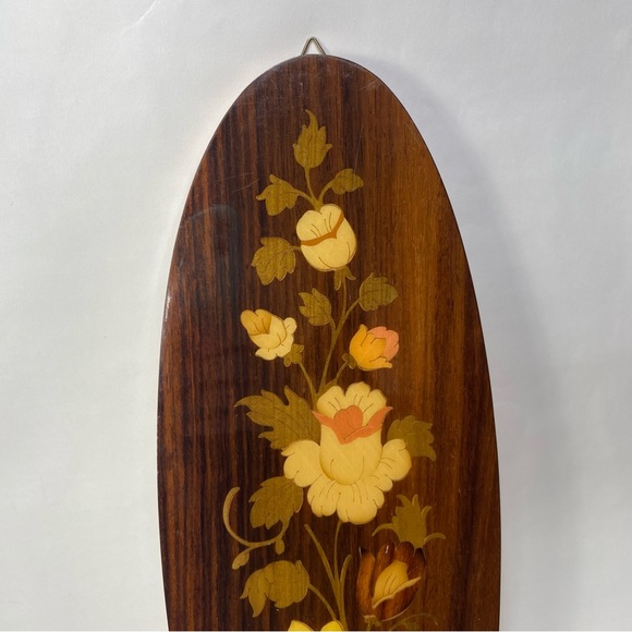 🎉LAST CALL🎉Vintage Walter Stahli Switzerland Wood Inlay Floral Wall Hanging - Picture 2 of 16